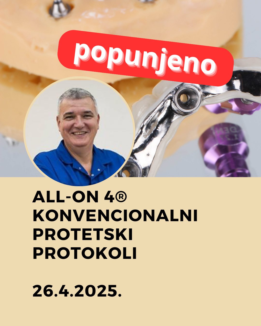 Zatvorene prijave za radni kurs “ALL-ON 4® KONVENCIONALNI PROTETSKI PROTOKOLI”!